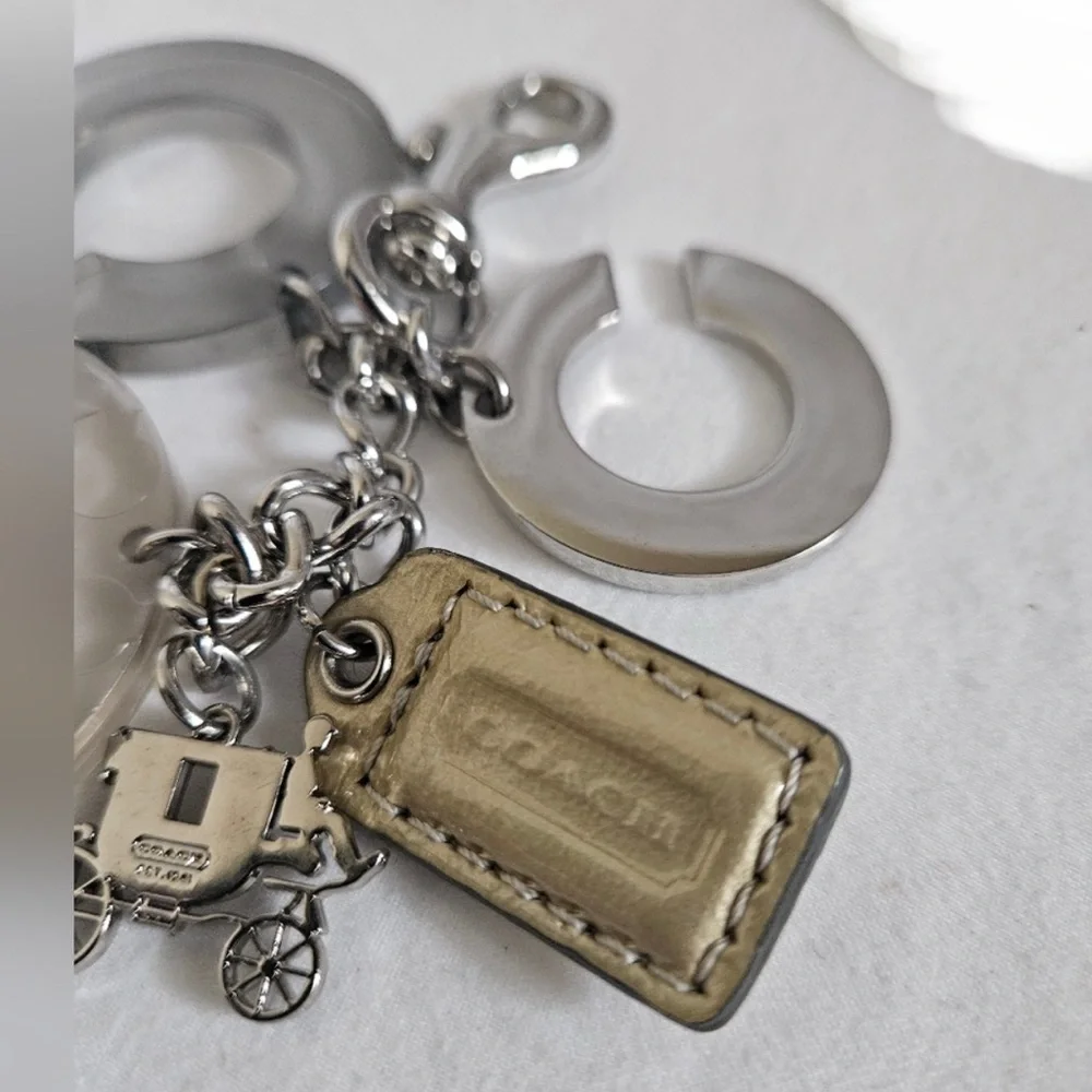 Coach Rare Horse And Carriage Large Signature C's Keychain Fob Or Bag Charm